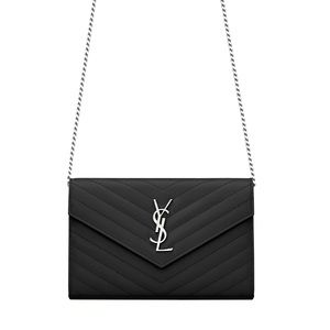 YSL Saint Laurent BLACK Envelope Bag Clutch Purse